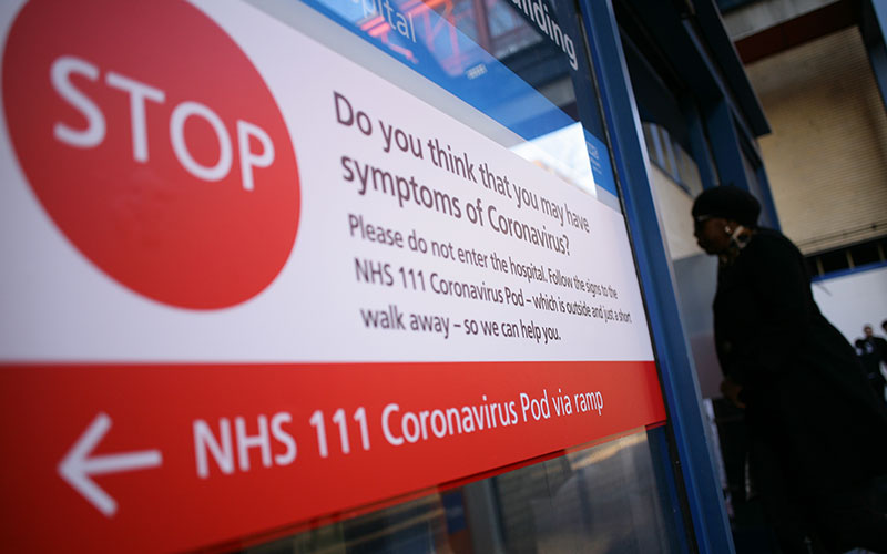 NHS coronavirus notice ©PA