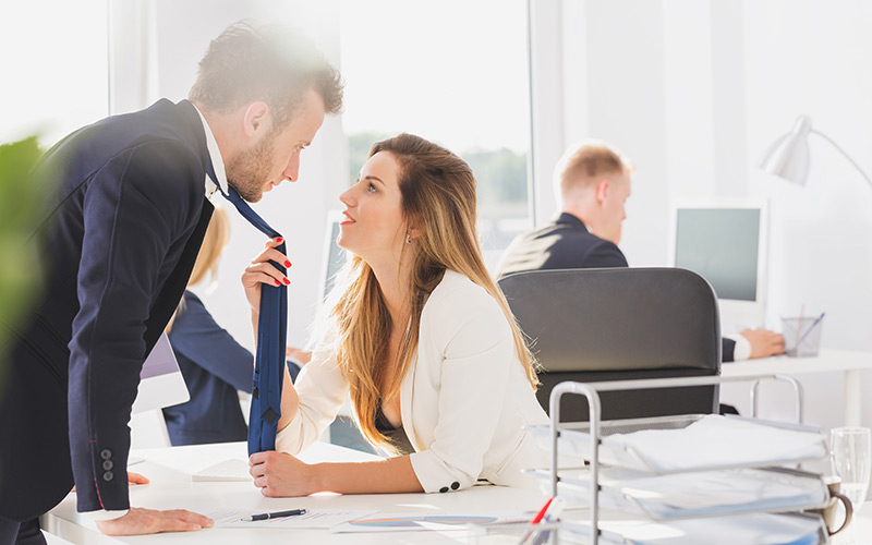 flirting, work relationships, relationships at work policy