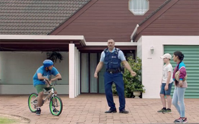 still from the New Zealand Police recruitment ad