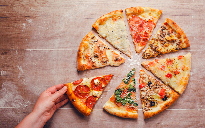 pizza slices, pizza taster