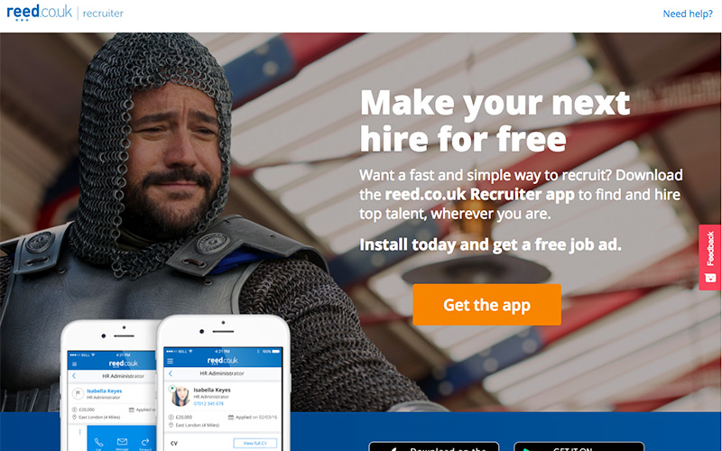 Recruiter app, Reed.co.uk