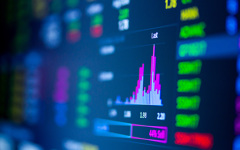 stock exchange, online financials graph