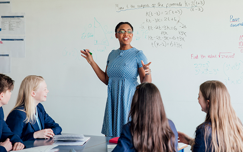 teacher in a class