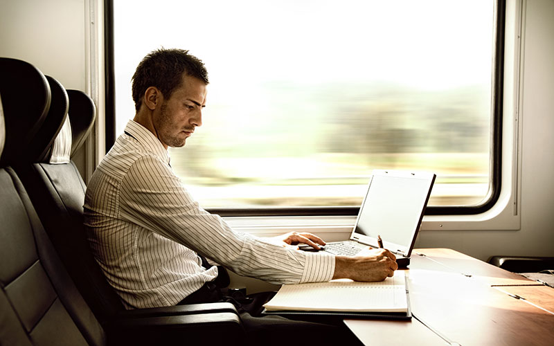 working on the commute