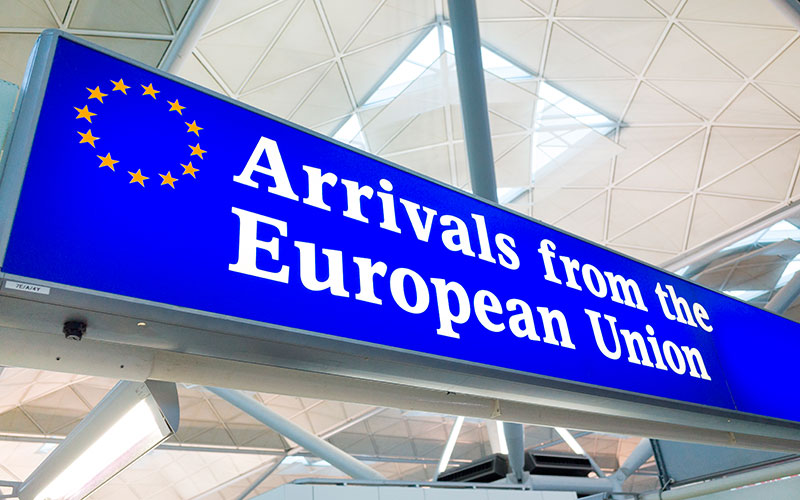 EU arrivals gate into the UK