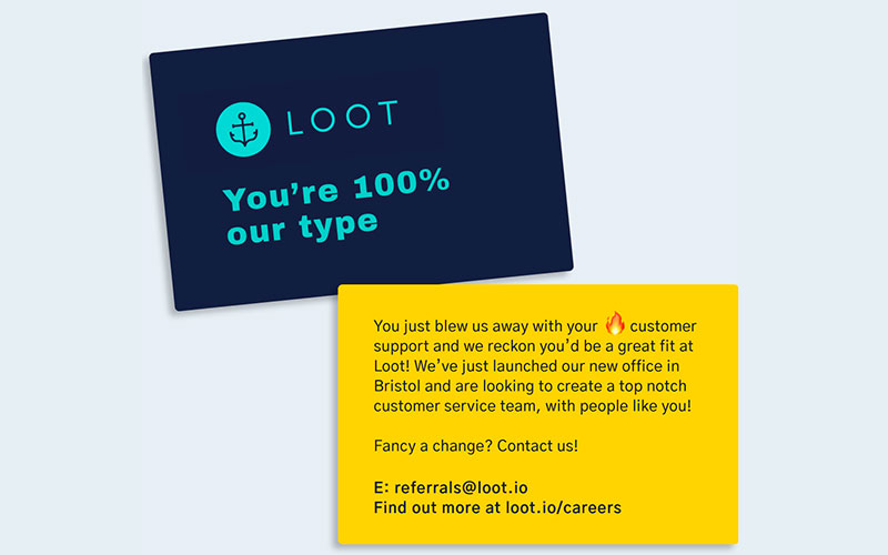 Loot referral cards
