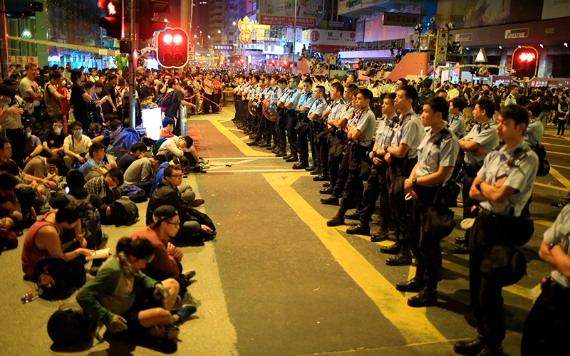 Hong Kong pro-democracy movement in a protest