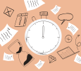 stopwatch time paperwork illustration. credit_shutterstock_2483471553.