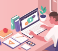 illustration desk laptop_credit_istock-1212171633