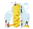 teamwork building tower. credit - shutterstock_1542635594