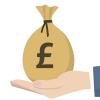 Holding a bag of money
