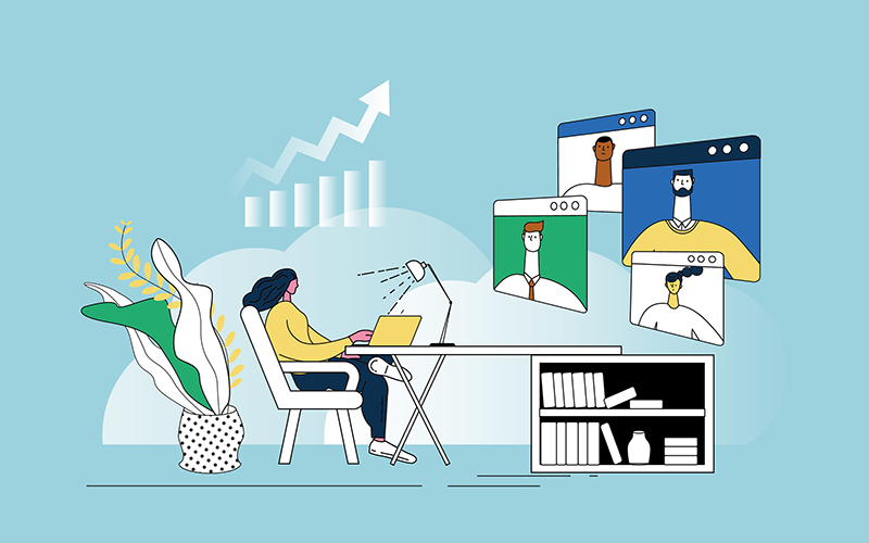 Working from home on a team meeting ©iStock