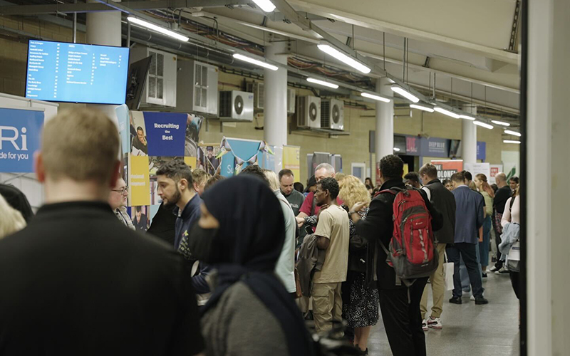 Refugees and other jobseekers at the Indeed jobs fair at Kia Oval, London ©Lewis Dean, Indeed