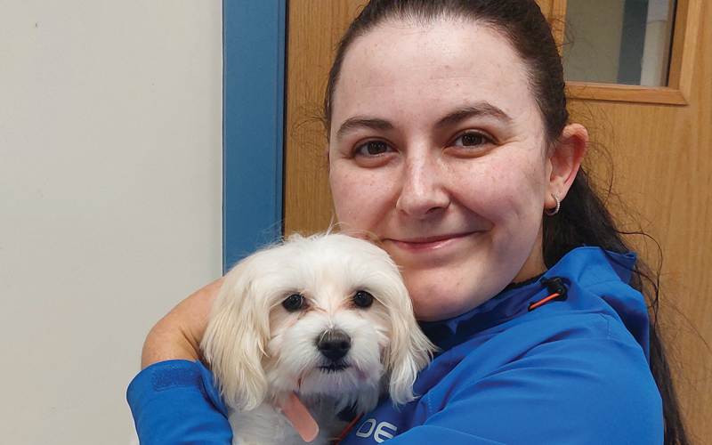 Georgia Dutton with one of the dogs