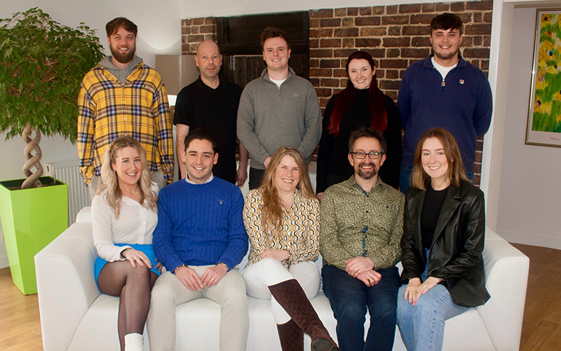 Some of Vector Resourcing employees, with MD Donna Medway, seated centre